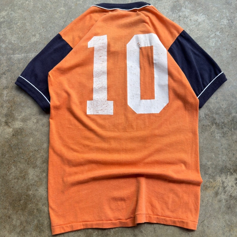 Vintage 70s 80s Russell Athletic Ringer Tee Single Stitch Orange Medium (h1) - Picture 4 of 8